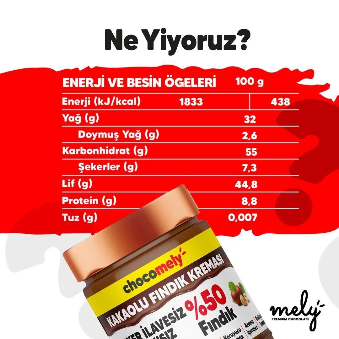 Mely Şekersiz Kakaolu Fındık Kreması 220gr