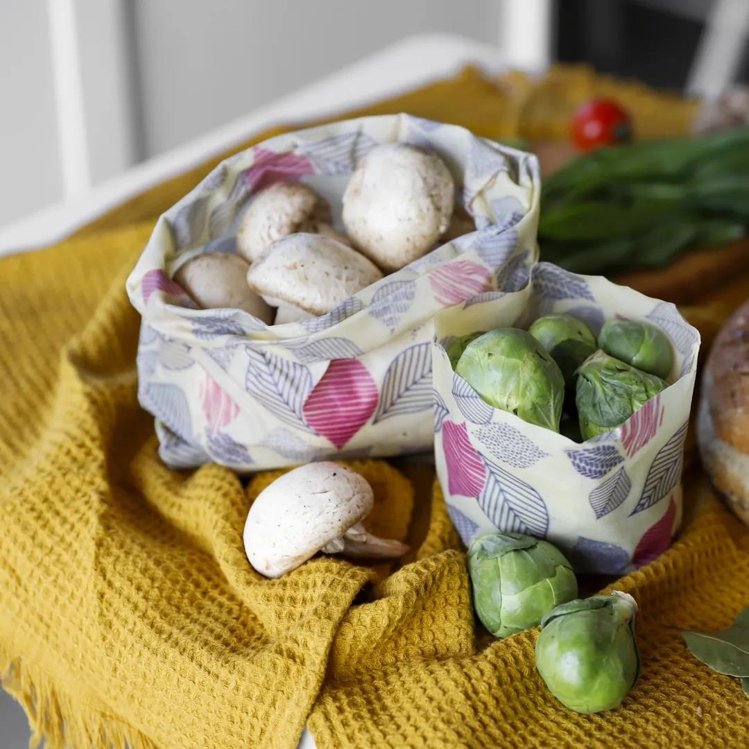 Mumo Vegan 2'li Kese Set - Yaprak Desen