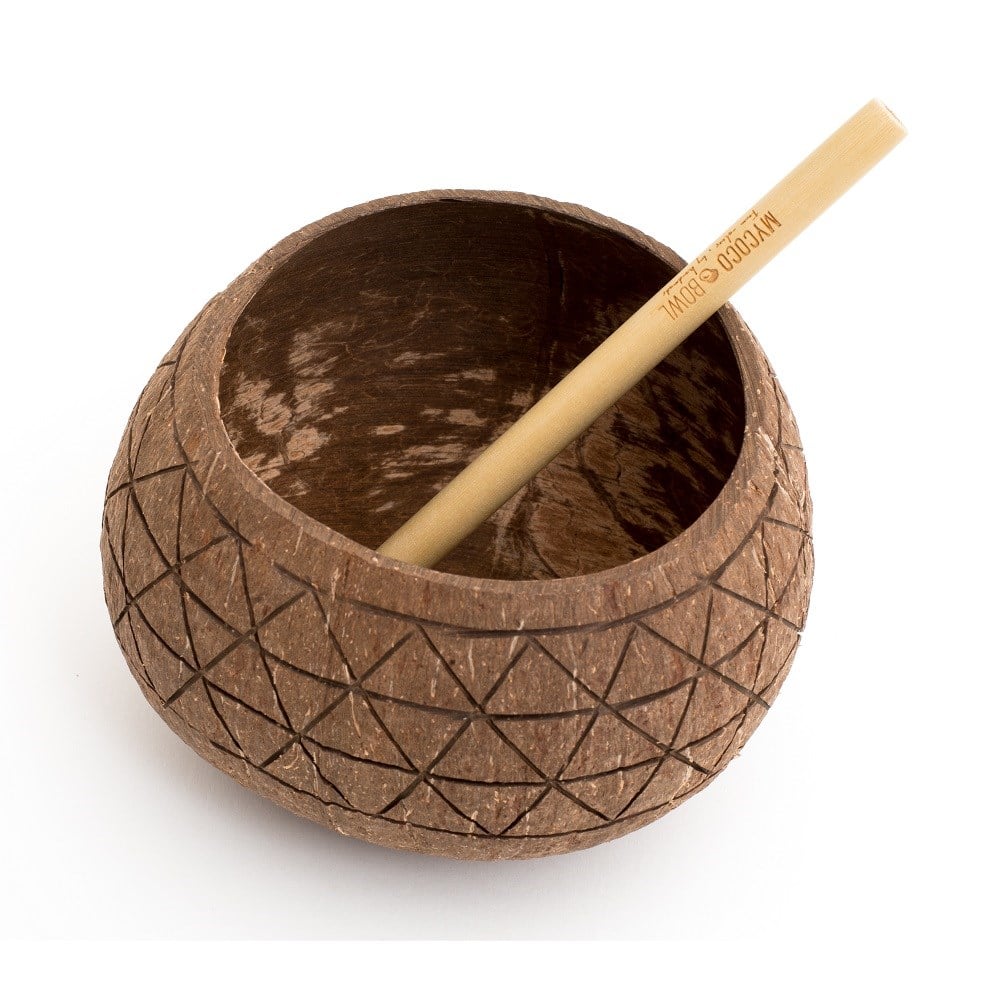Coco Cup Pyramide Kase ve Bambu Pipet Seti