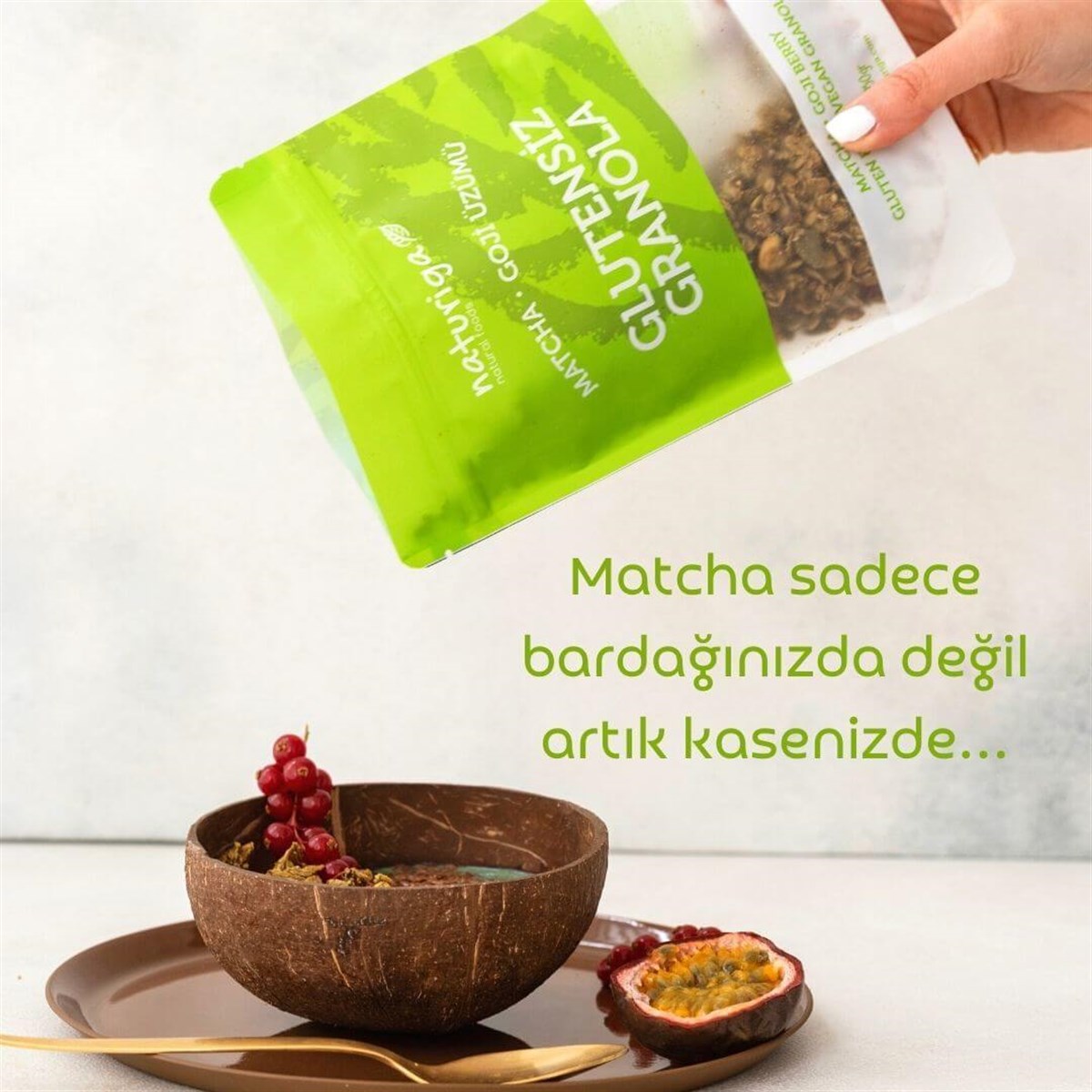 Glutensiz Matcha ve Goji Granola 250gr