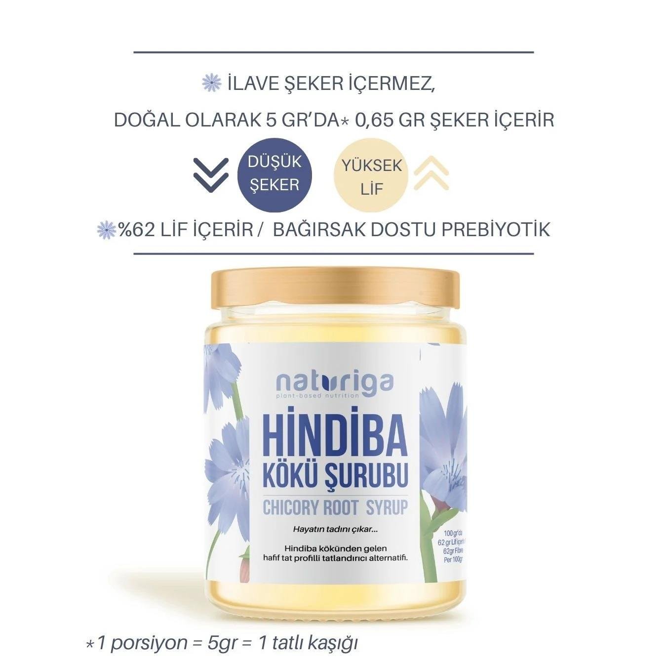 Naturiga %100 Hindiba Kökü Şurubu 200gr