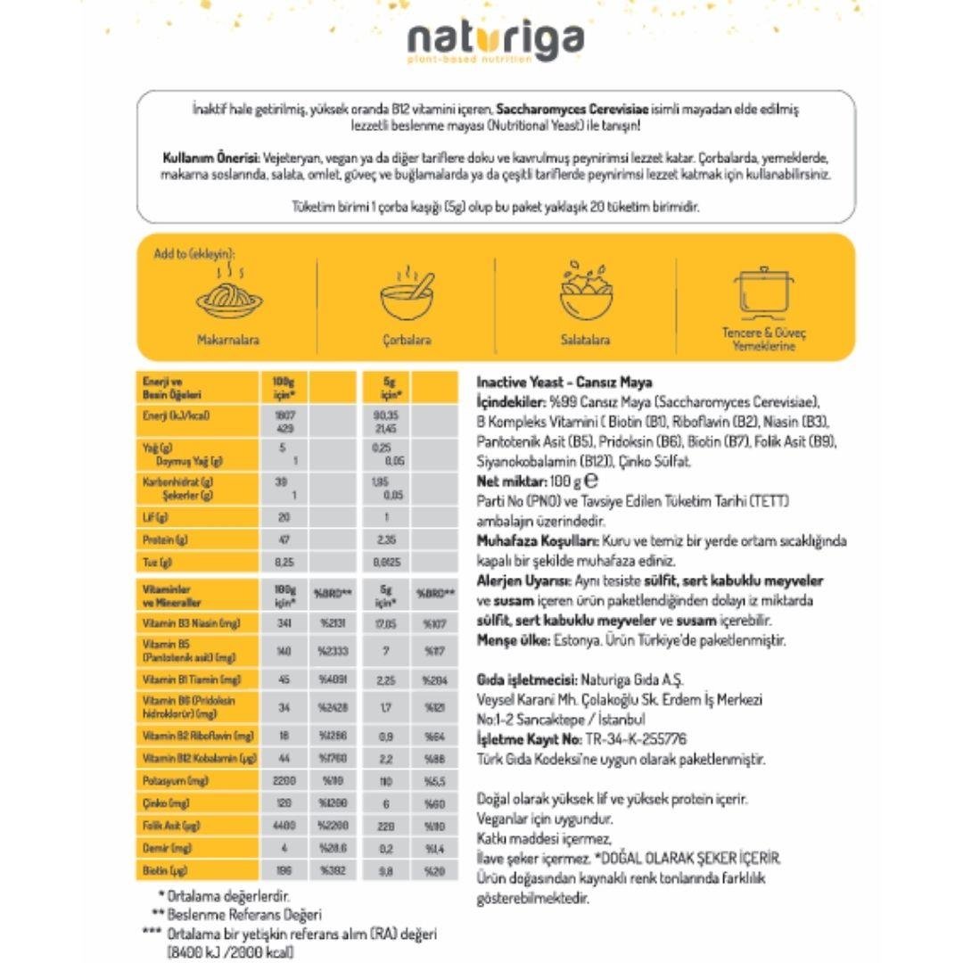 Naturiga Besin Mayası - Nutritonal Yeast 100gr