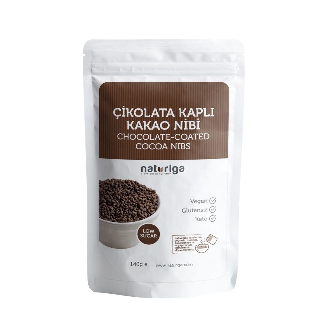 Naturiga Bitter Çikolata Kaplı Kakao Parçaları(Nibs) 140gr