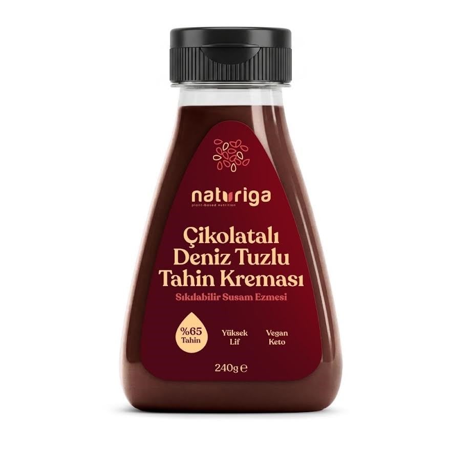 Naturiga Çikolatalı Deniz Tuzlu Tahin Kreması 240gr - Sıkılabilir Susam Ezmesi