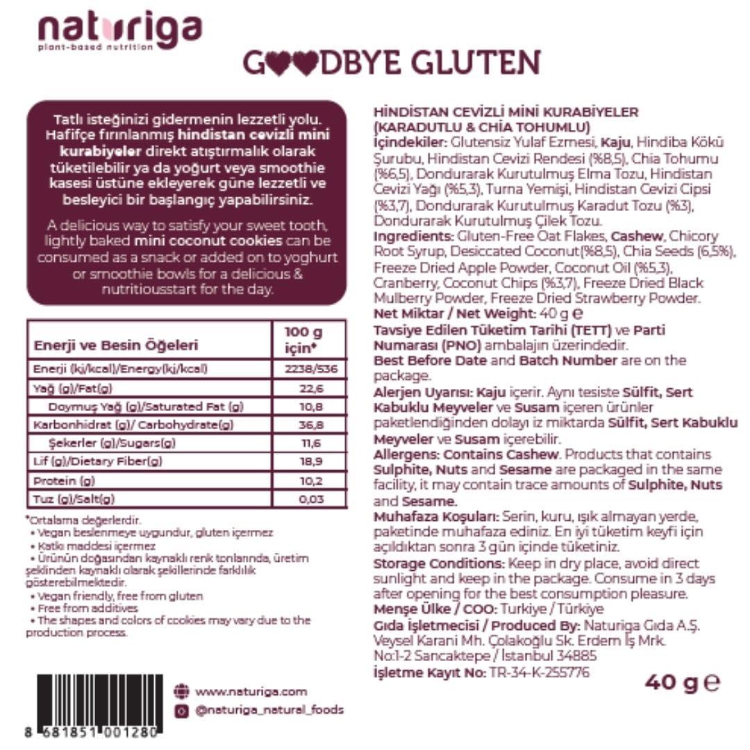 Naturiga Karadut & Chialı Hindistan Cevizli Kurabiye 40gr