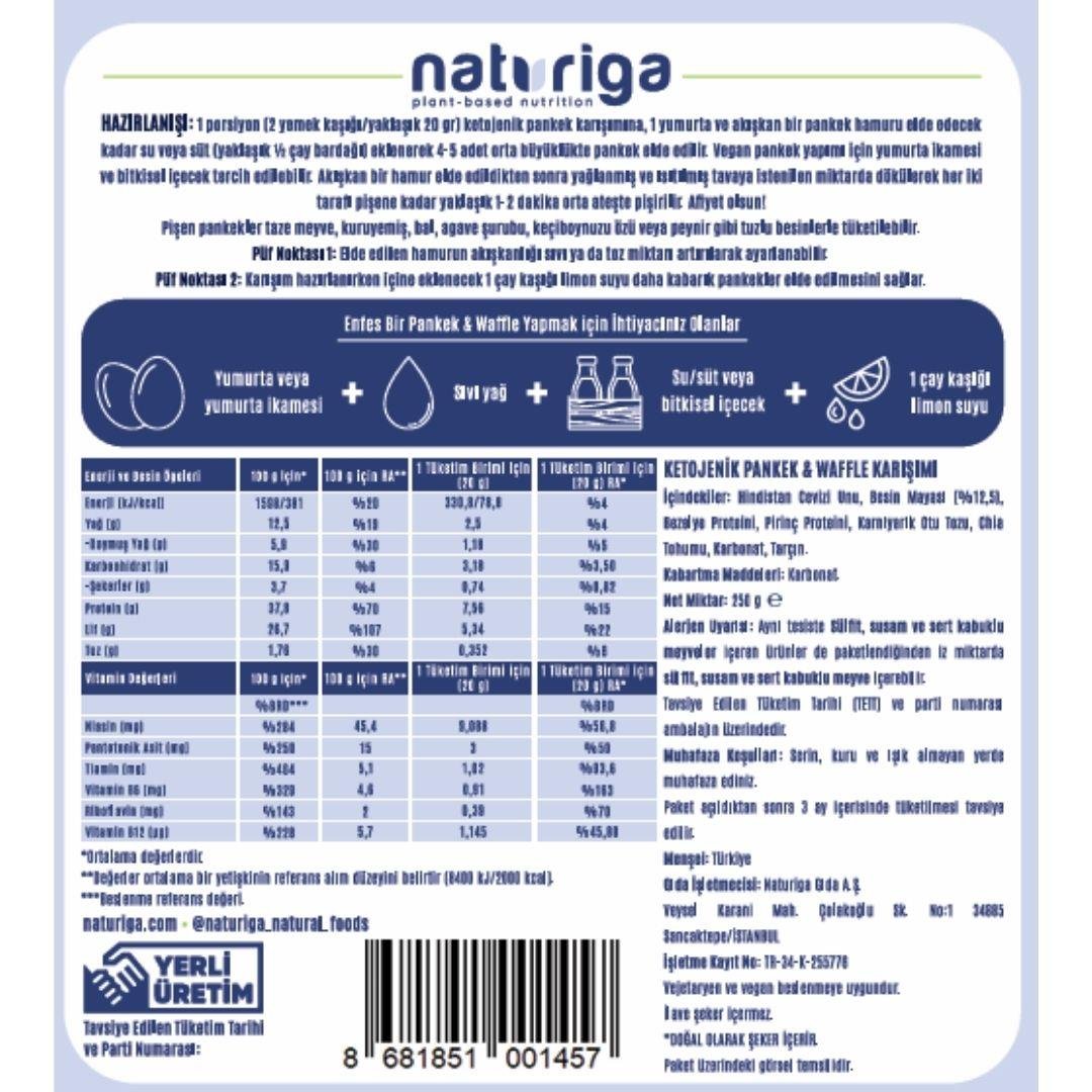Naturiga Ketojenik Pancake ve Waffle Mix 250gr