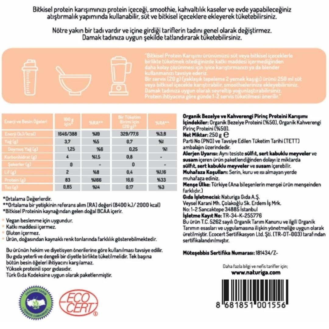 Naturiga Organik Protein Karışımı 250gr