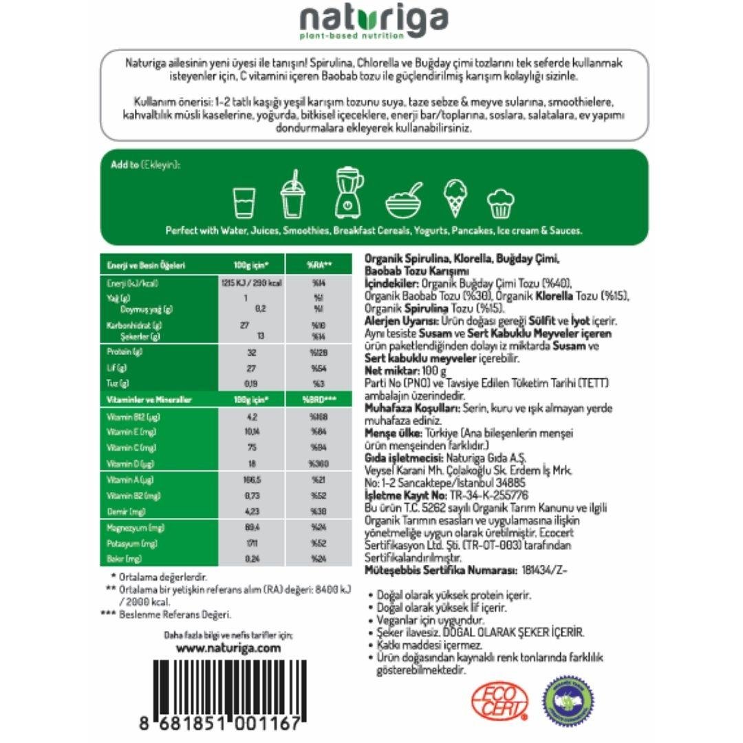 Naturiga Organik Yeşil Karışım 100gr