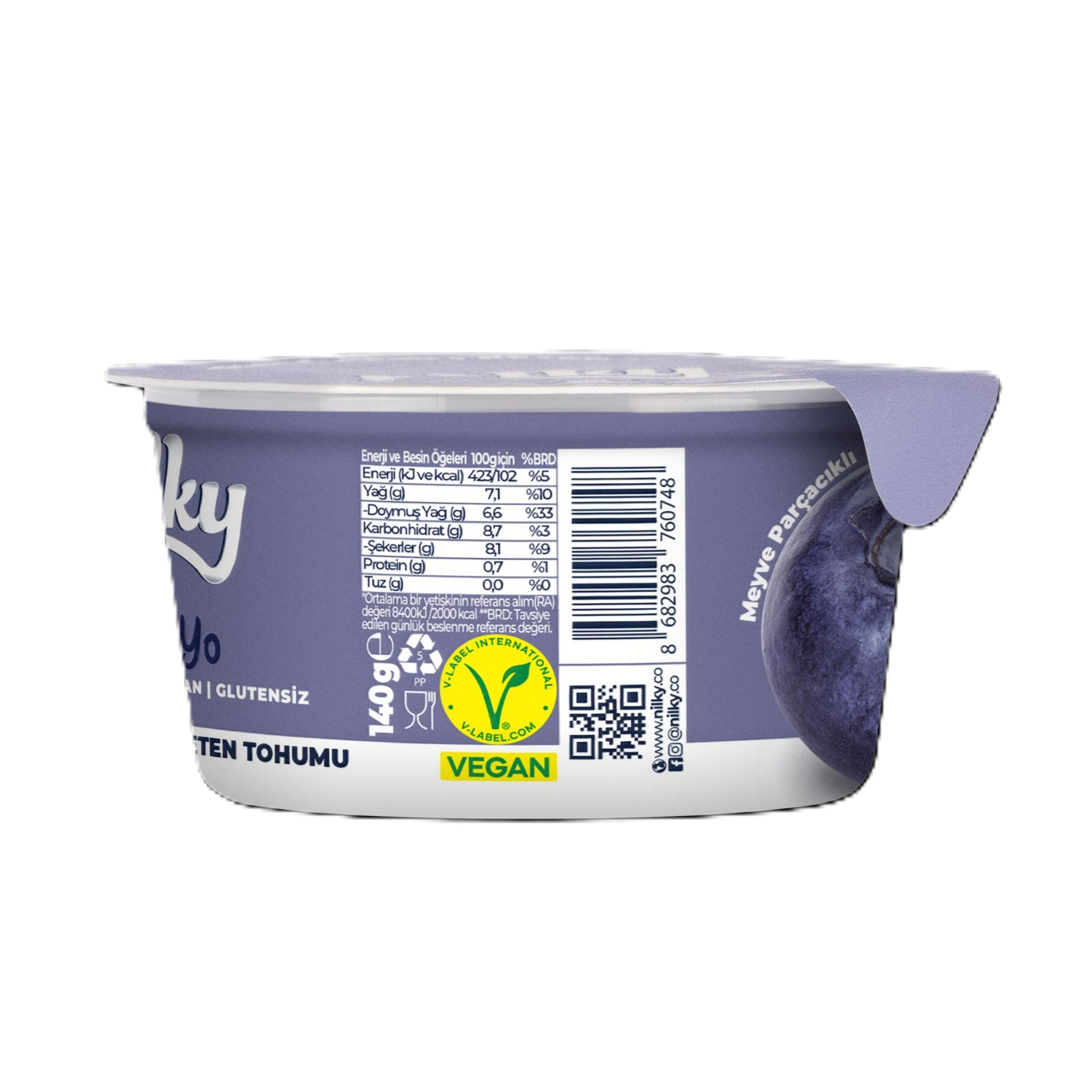 Nilky Probiyo Meyveli Hindistan Cevizi Yoğurdu 140gr - Yaban Mersini ve Keten Tohumu