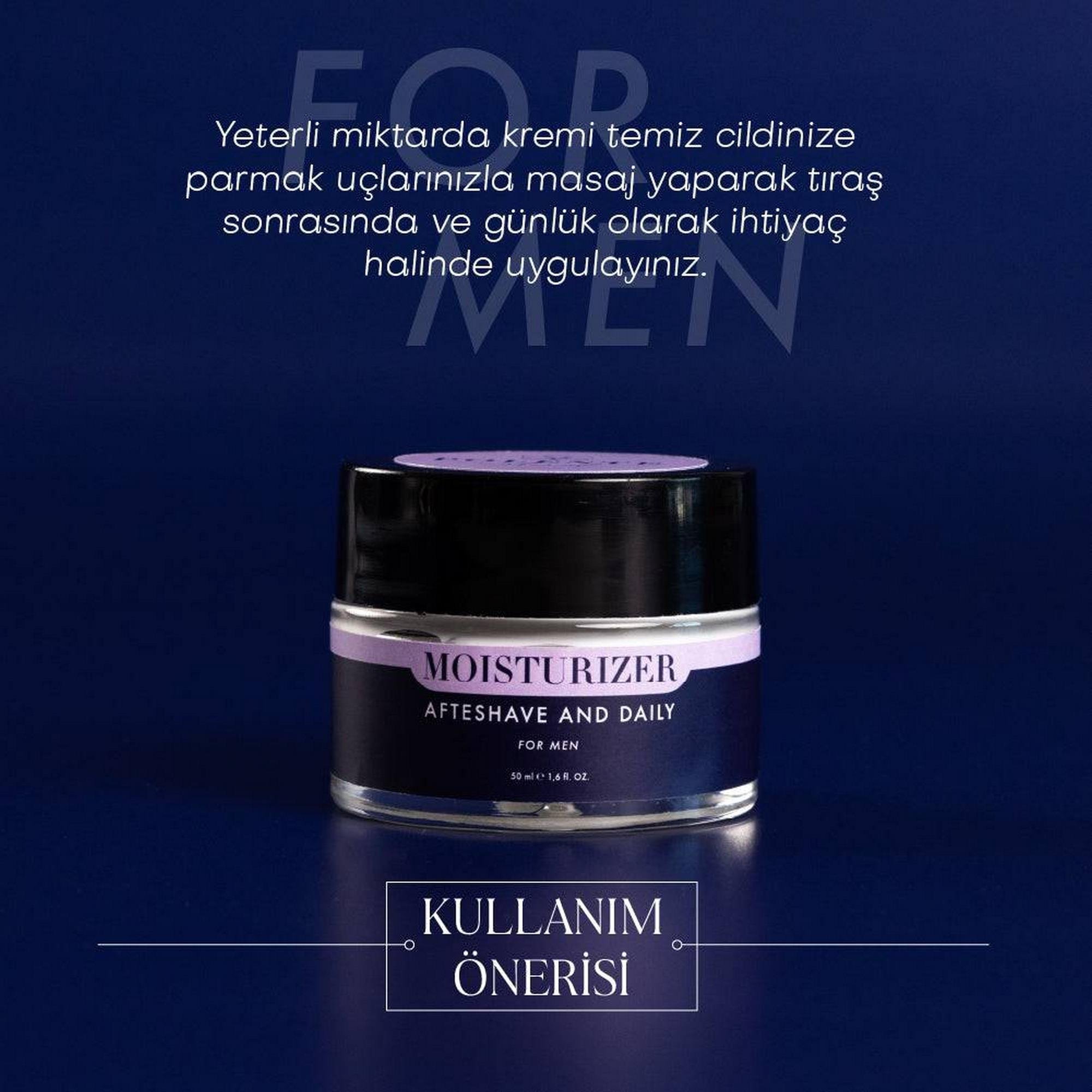 Men Moisturizer Cream - Erkekler İçin Tıraş Sonrası ve Günlük Nemlendirici Krem (50 ml)