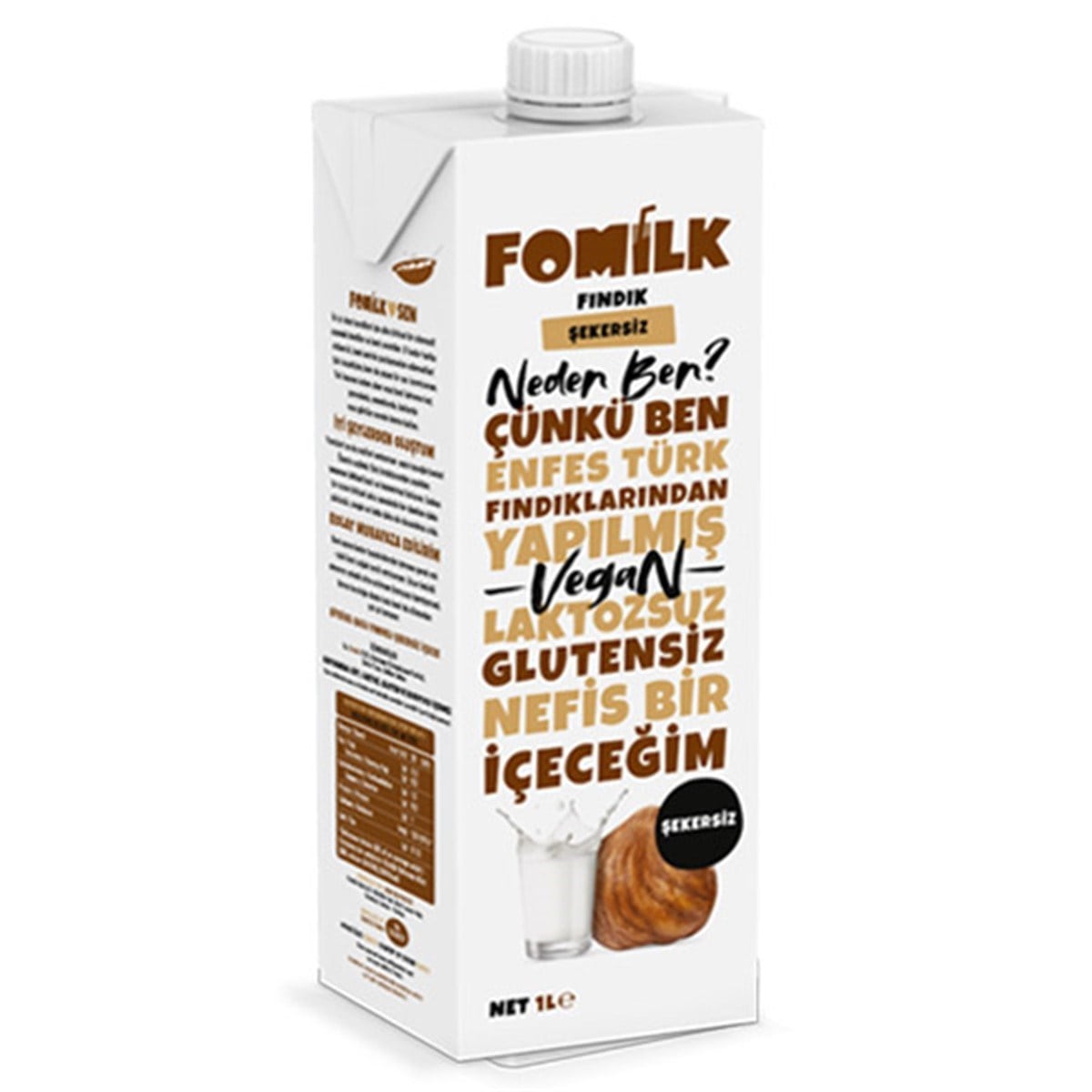 Şekersiz Fındık Sütü 1 L