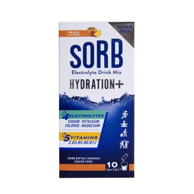 Sorb Electrolyte Drink Mix 16gr x 10 Adet Şekersiz - Şeftali