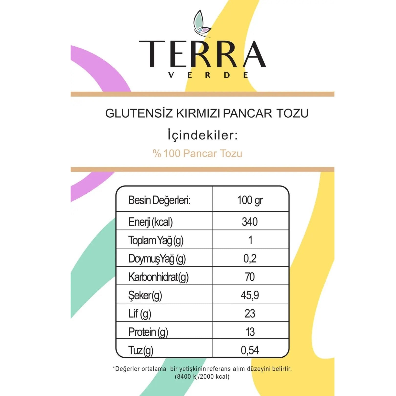 Terra Verde Kırmızı Pancar Tozu 100gr
