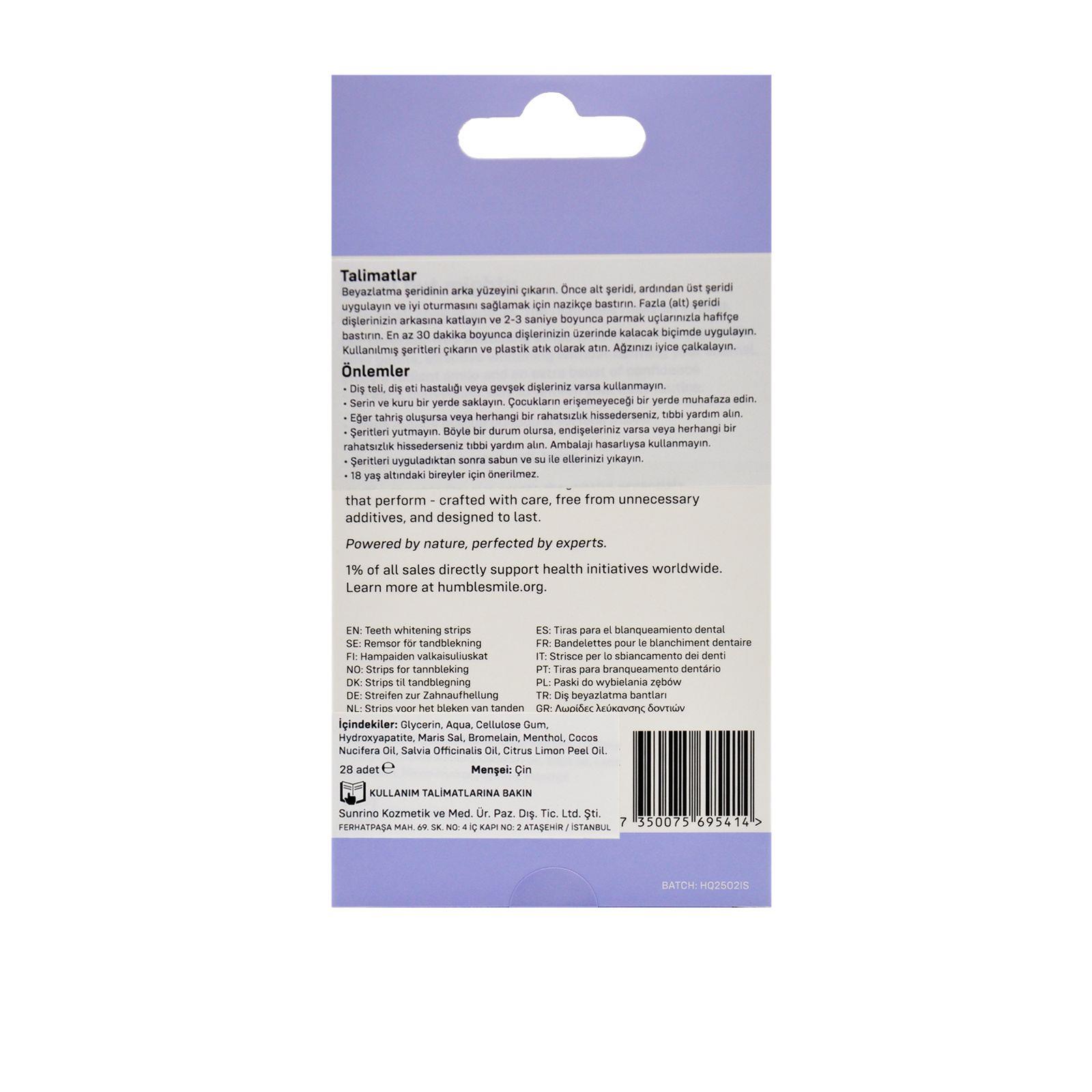 The Humble Co. Diş Beyazlatma Bandı - Fresh Mint - 28 Adet