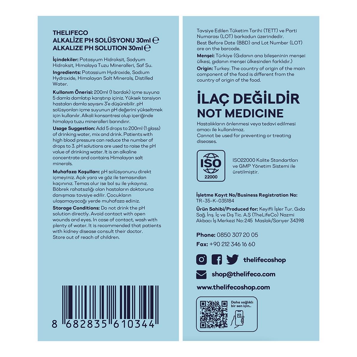 Alkalize Ph Solüsyonu 30ml