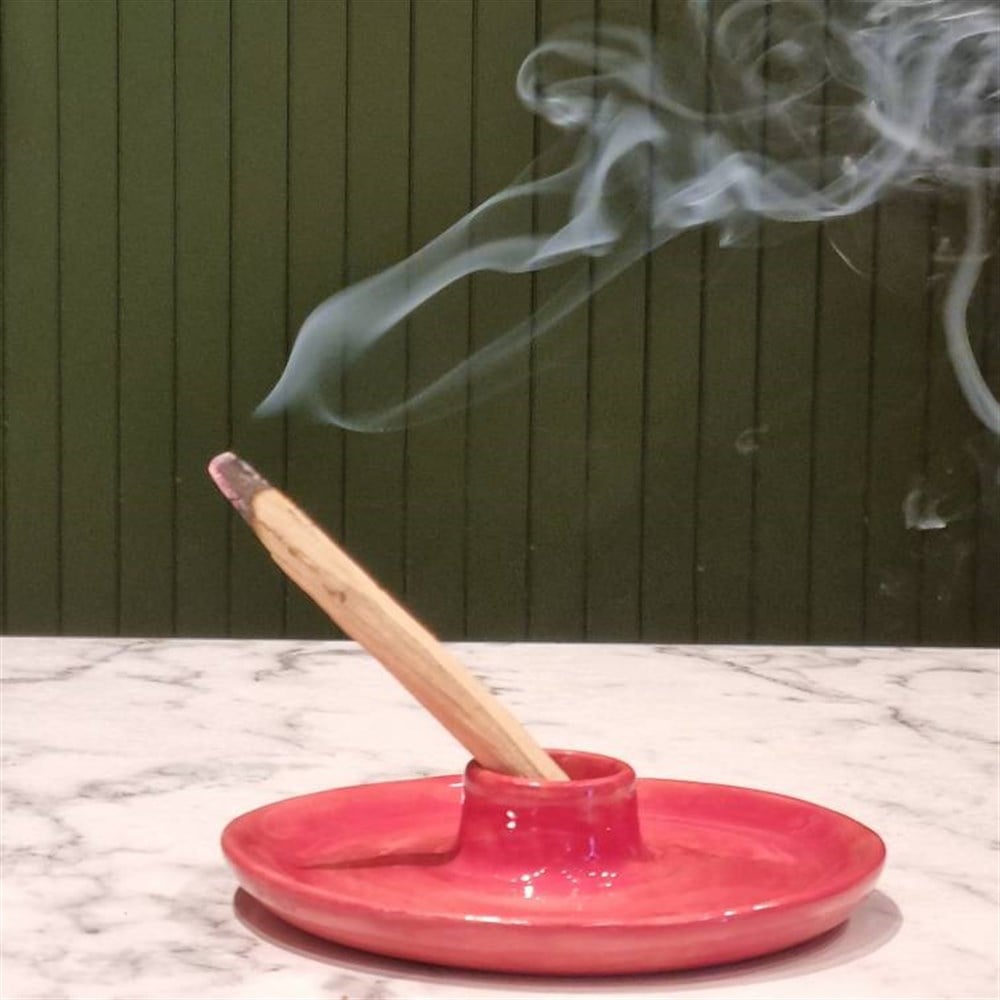 Seramik Palo Santo Tütsülük - Tabak Kırmızı