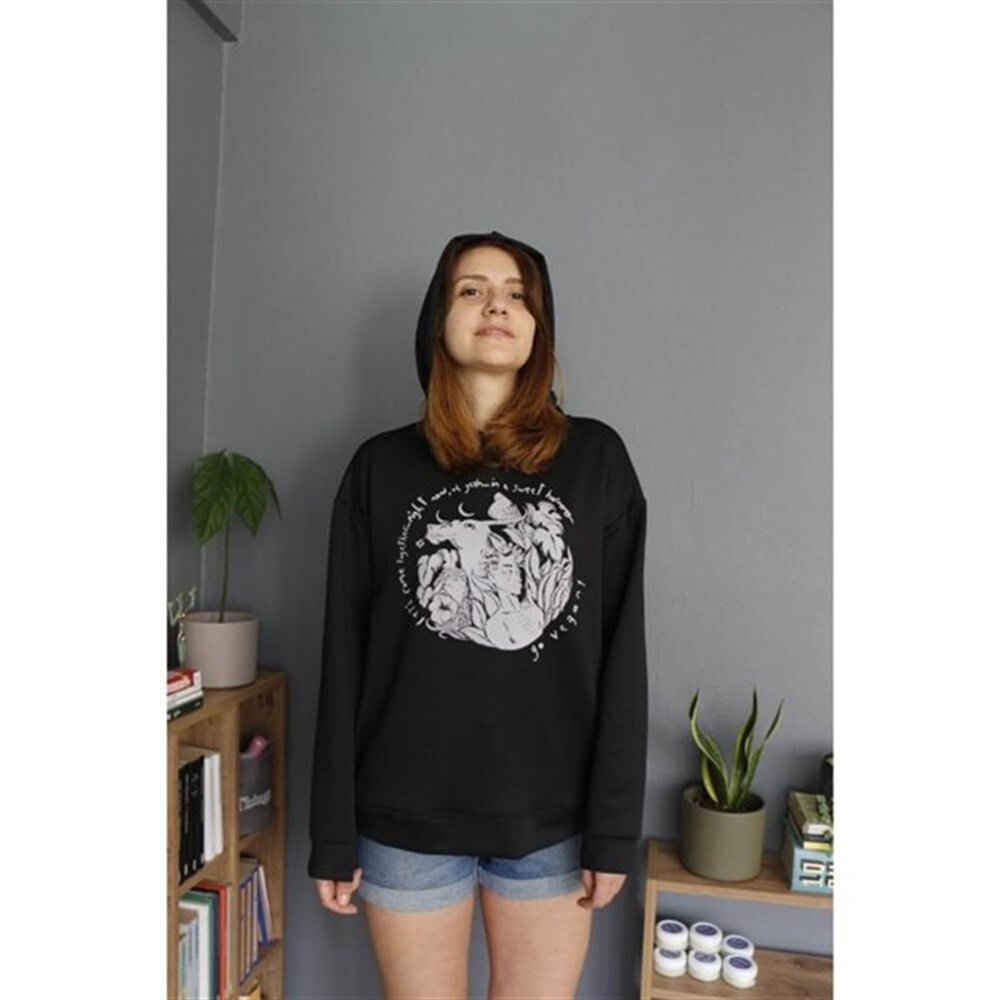 Siyah Hoodie - Sweet Harmony