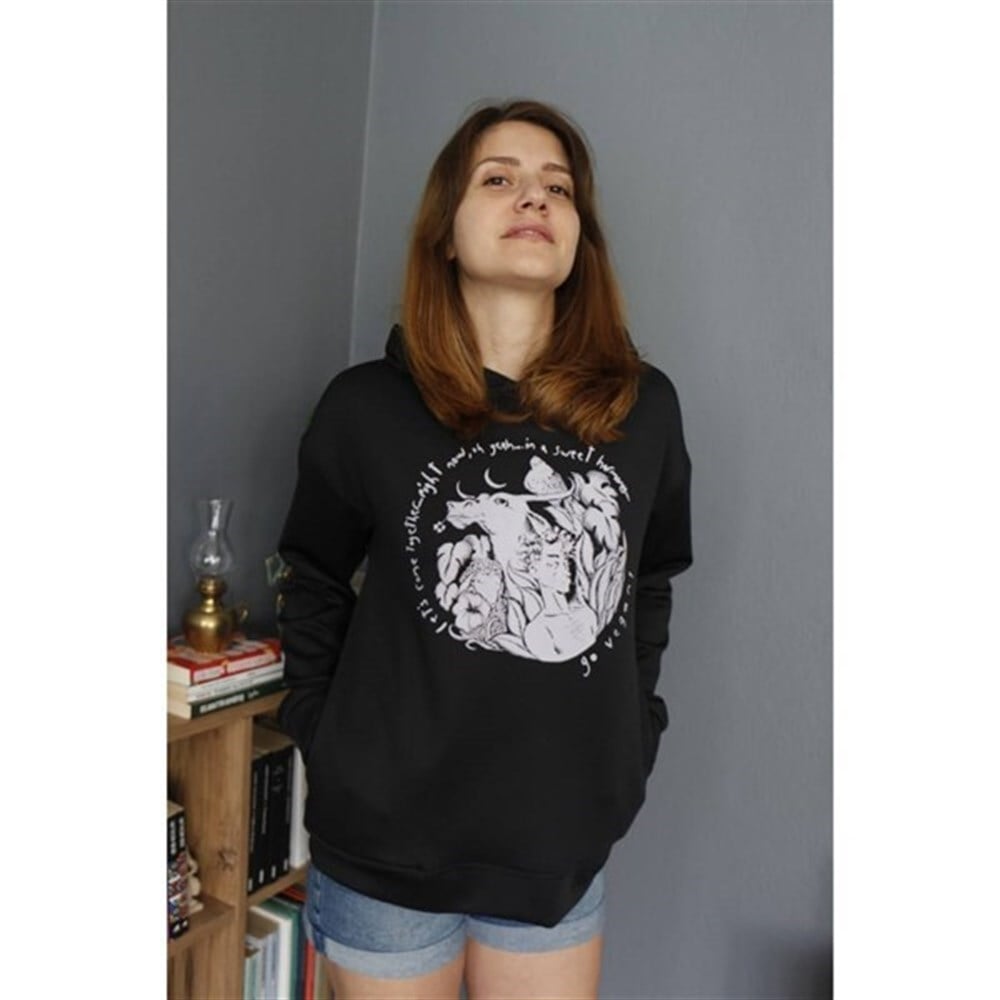Siyah Hoodie - Sweet Harmony