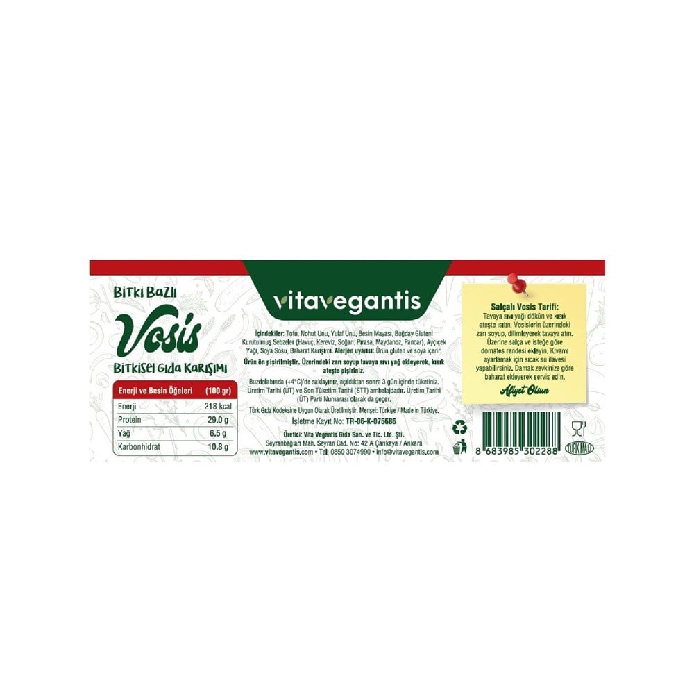 Vitavegantis Vegan Sosis 180gr