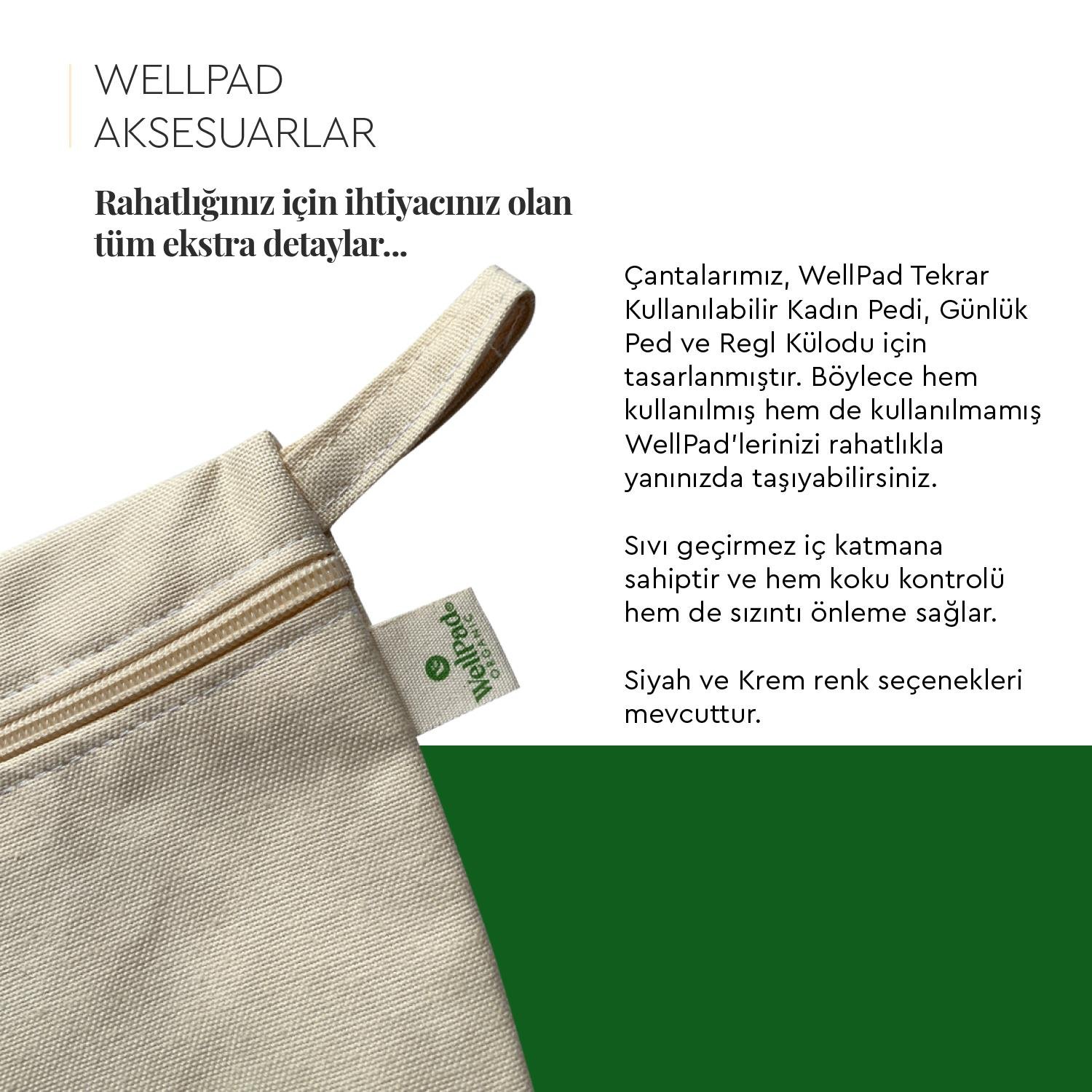 WellPad Organic Su ve Koku Geçirmez Çanta - Krem