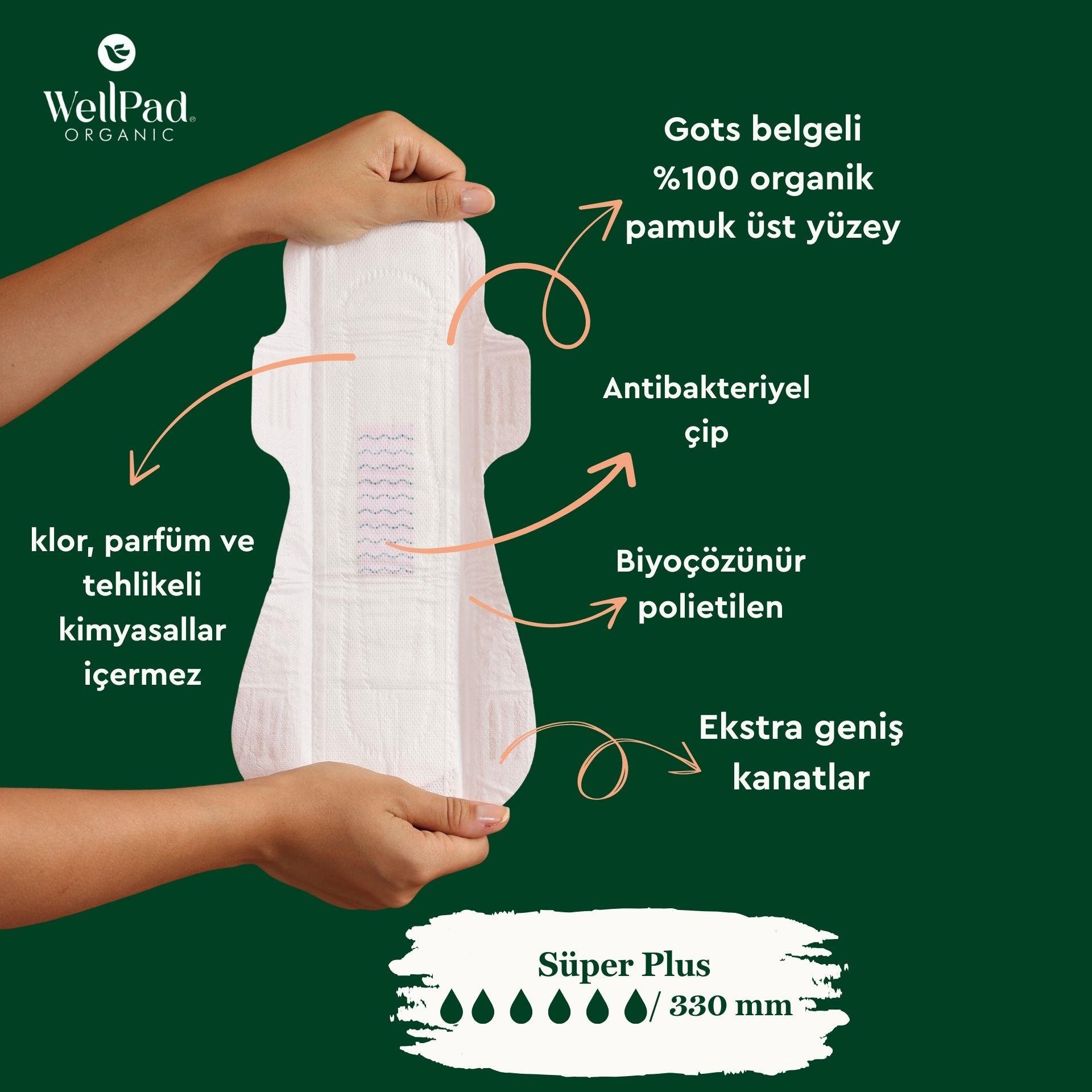 WellPad Organik Hijyenik Ped - Gece 10'lu