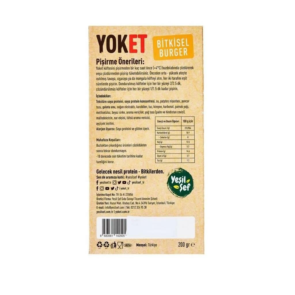 Yoket Bitkisel Burger 2'li - 200gr