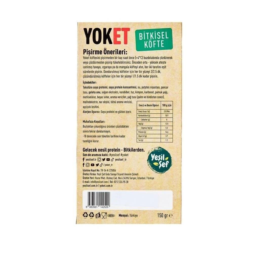 Yoket Bitkisel Köfte 6'lı - 150gr