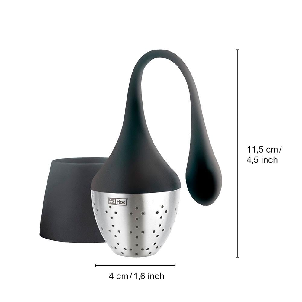 AdHoc Çay Süzgeci Askılı Tutucu Siyah Paslanmaz ÇelikAdHoc