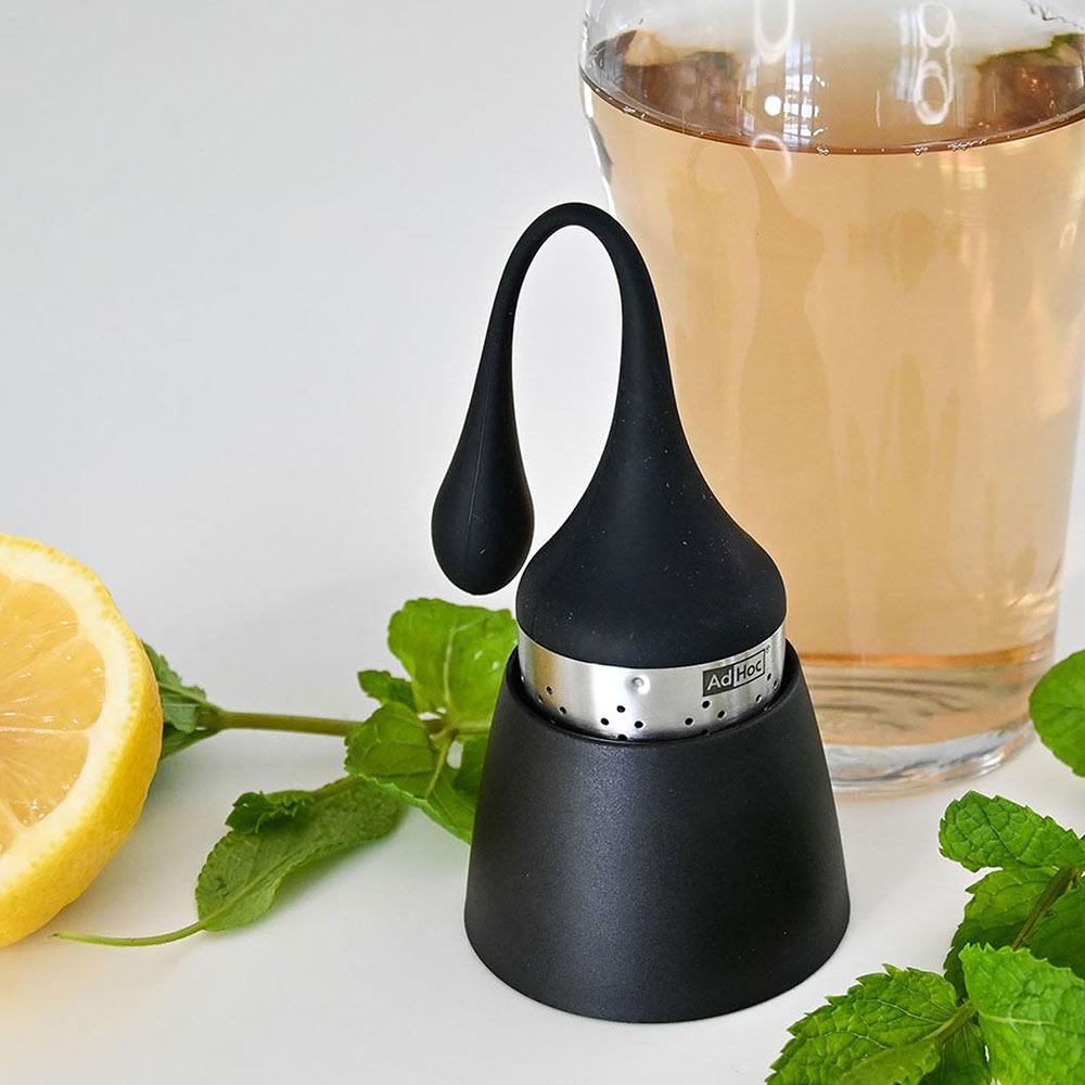 AdHoc Çay Süzgeci Askılı Tutucu Siyah Paslanmaz ÇelikAdHoc