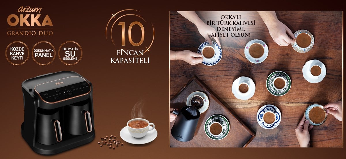 Arzum OK007 Okka Grandio Duo Türk Kahvesi Makinesi KromArzum
