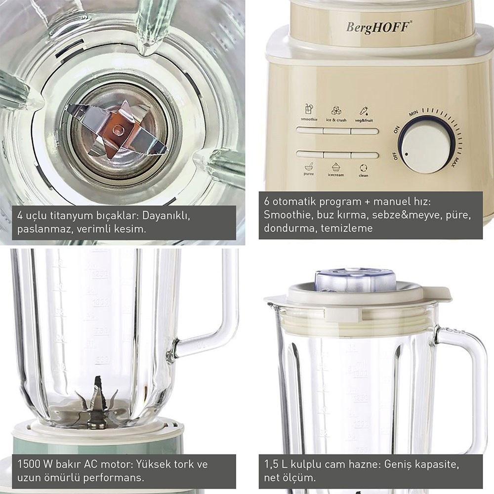 Berghoff Gem Retro Blender KremBerghoff
