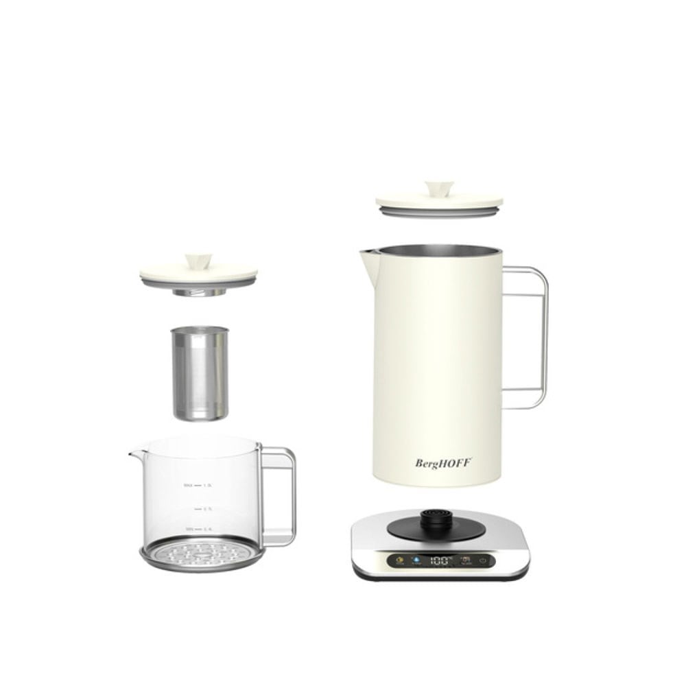 Berghoff Gem Retro Çay Makinesi 1,7 L Gümüş Kulplu KremBerghoff