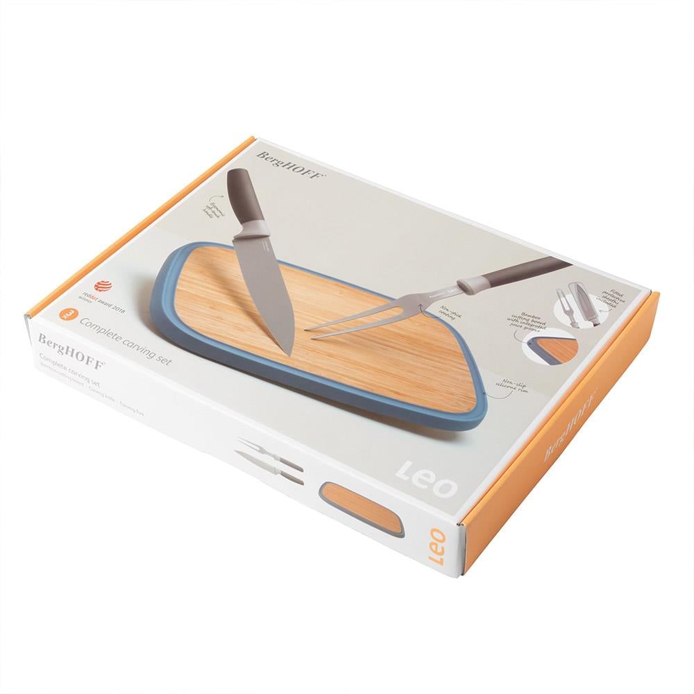 Berghoff Leo Bambu Kesme Tahtası, Servis Çatalı ve Bıçak SetiBerghoff