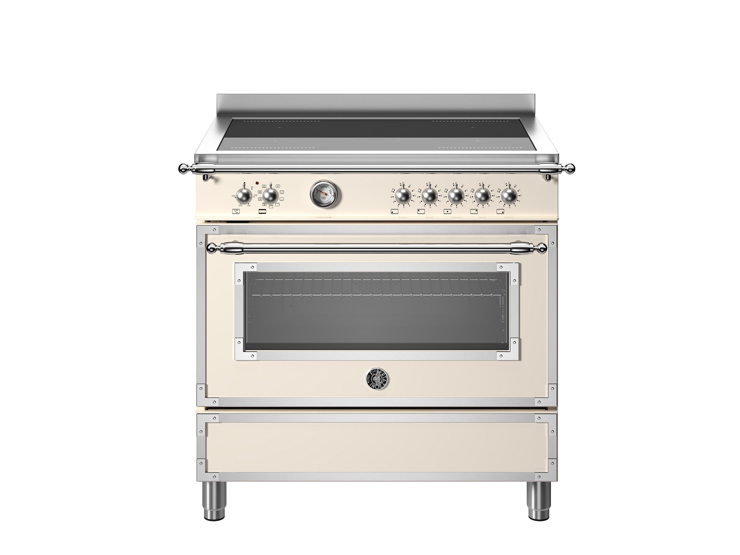 Bertazzoni HER95I1EAVT İndüksiyonlu Kuzine 5 Gözlü 90 cm FildişiBertazzoni