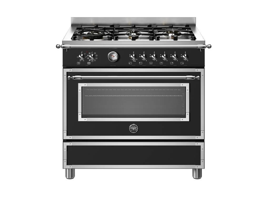 Bertazzoni HER96L1ENET Gazlı Kuzine 6 Gözlü 90 cm Mat SiyahBertazzoni