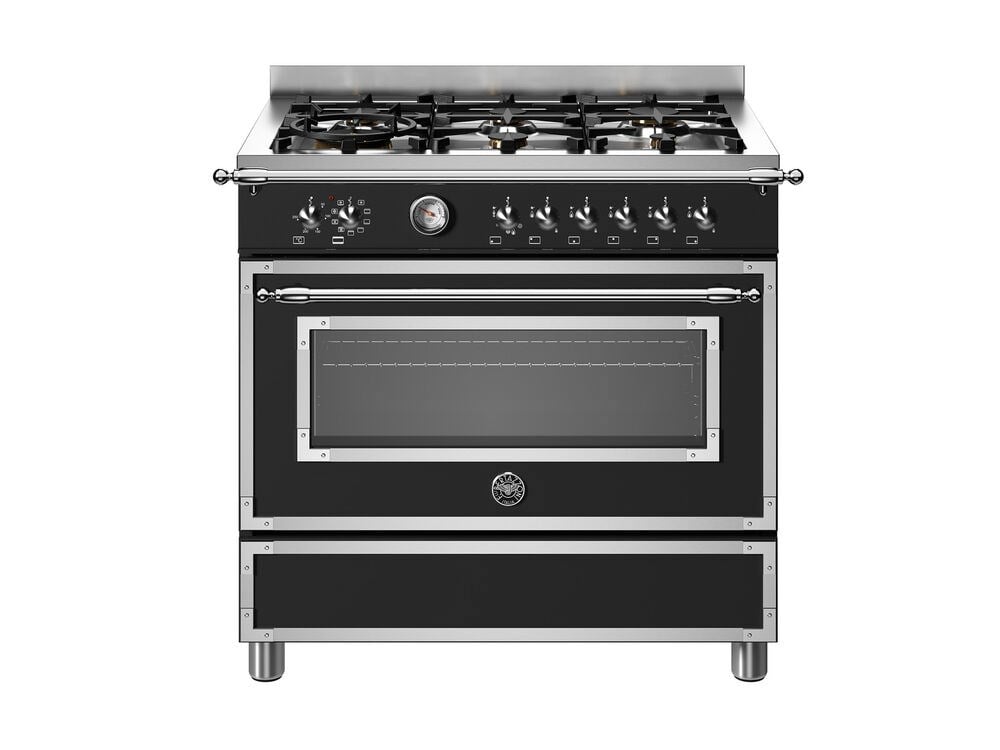 Bertazzoni HER96L1ENET Gazlı Kuzine 6 Gözlü 90 cm Mat SiyahBertazzoni