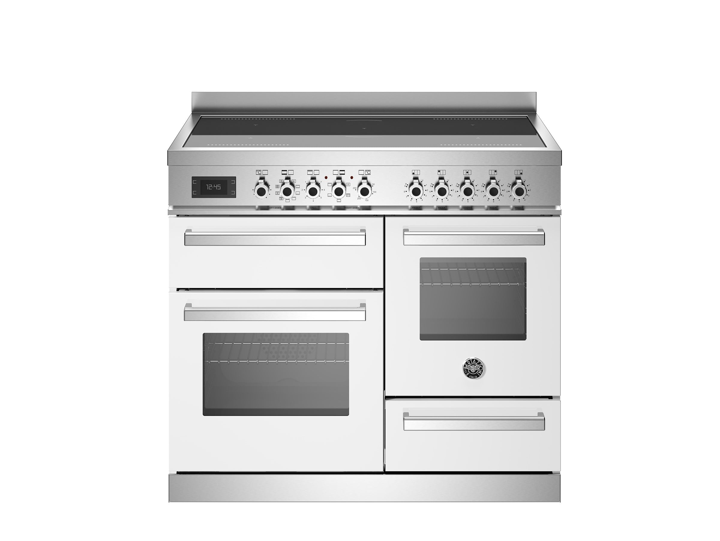 Bertazzoni PRO105I3EBIT İndüksiyonlu Kuzine 5 Gözlü, Üçlü Fırın 100 cm BeyazBertazzoni