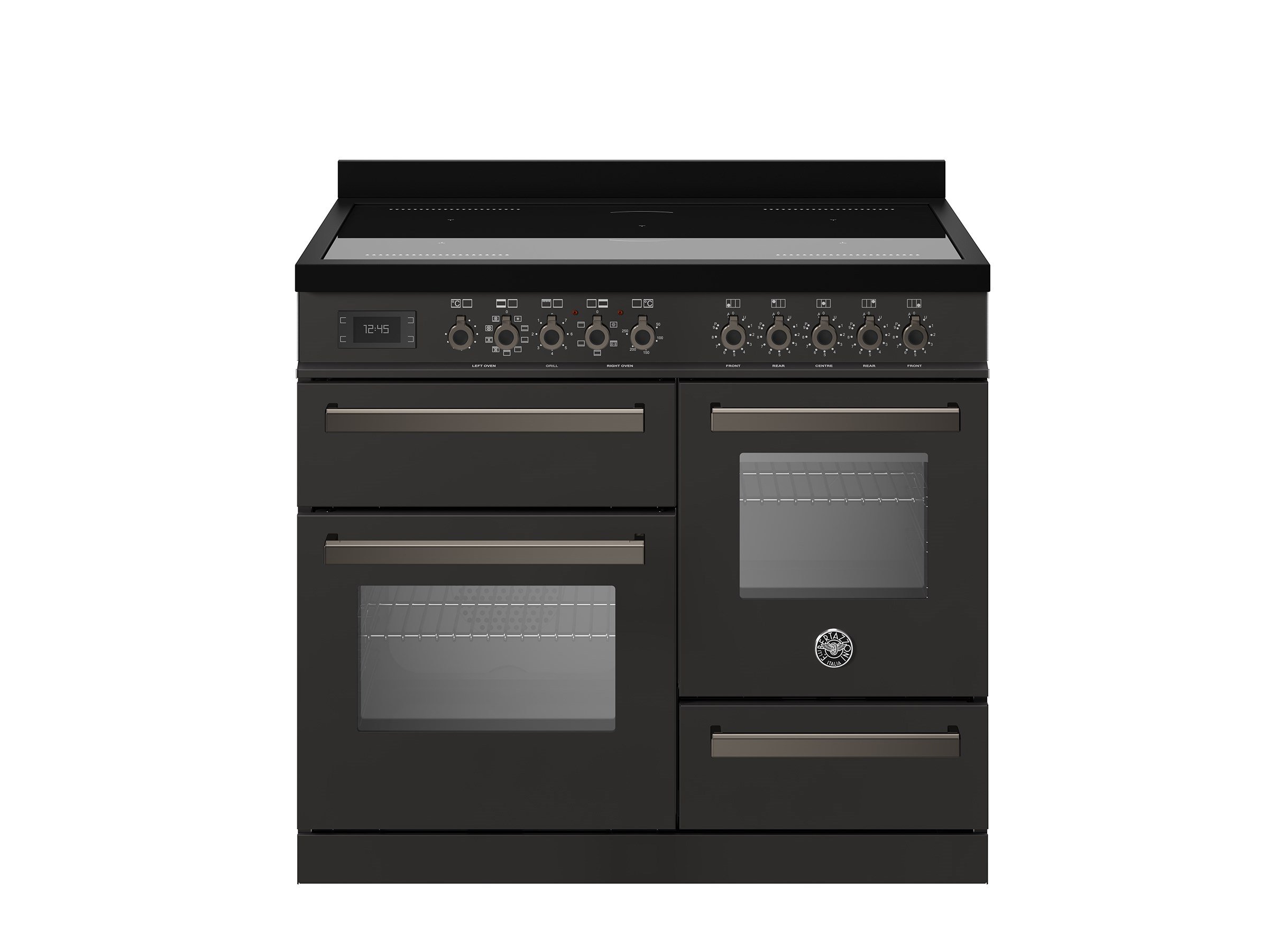 Bertazzoni PRO105I3ECAT İndüksiyonlu Kuzine 5 Gözlü, Üçlü Fırın 100 cm KarbonBertazzoni