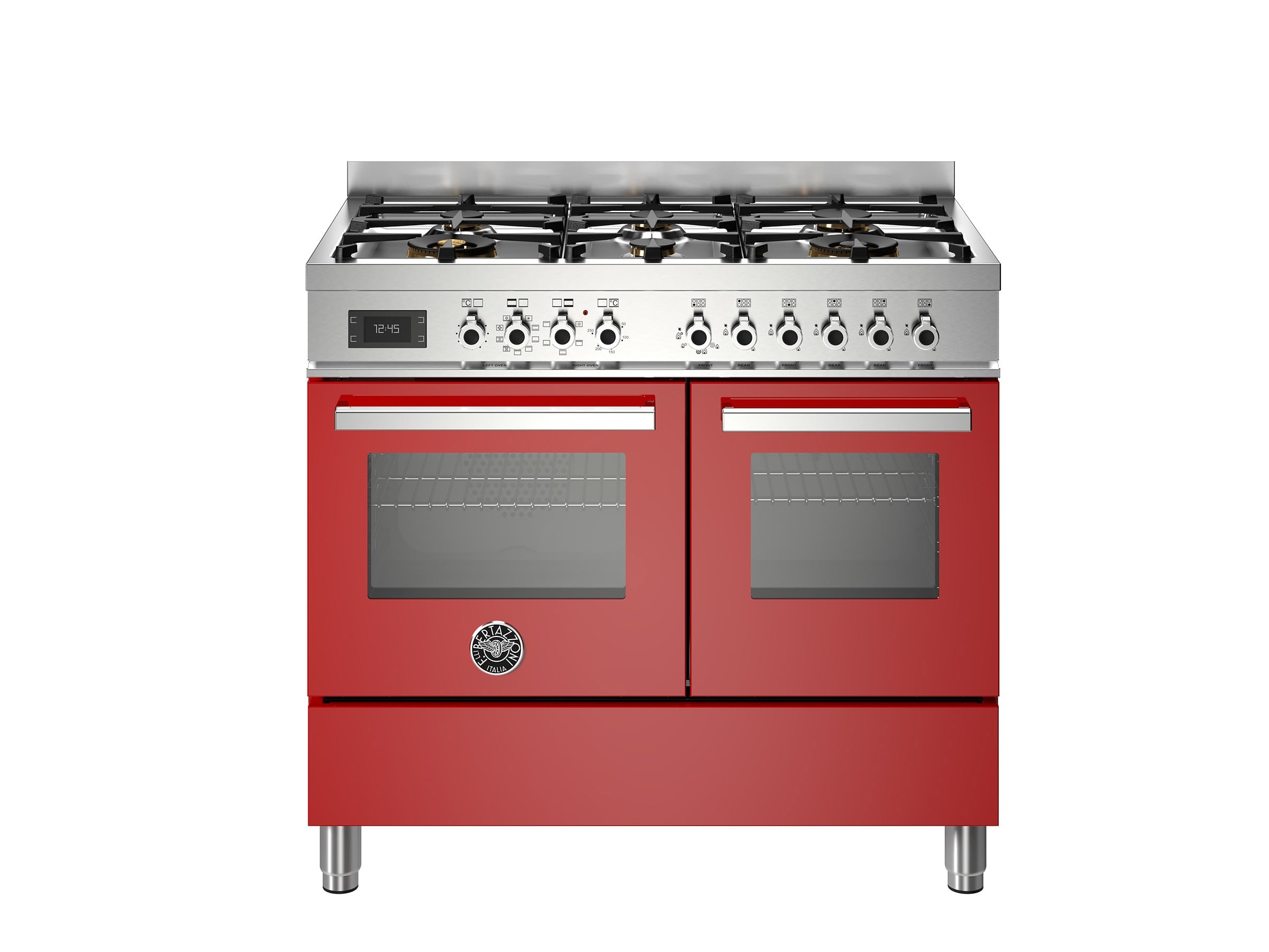 Bertazzoni PRO106L2EROT Gazlı Kuzine 6 Gözlü, Çift Fırın 100 cm KırmızıBertazzoni