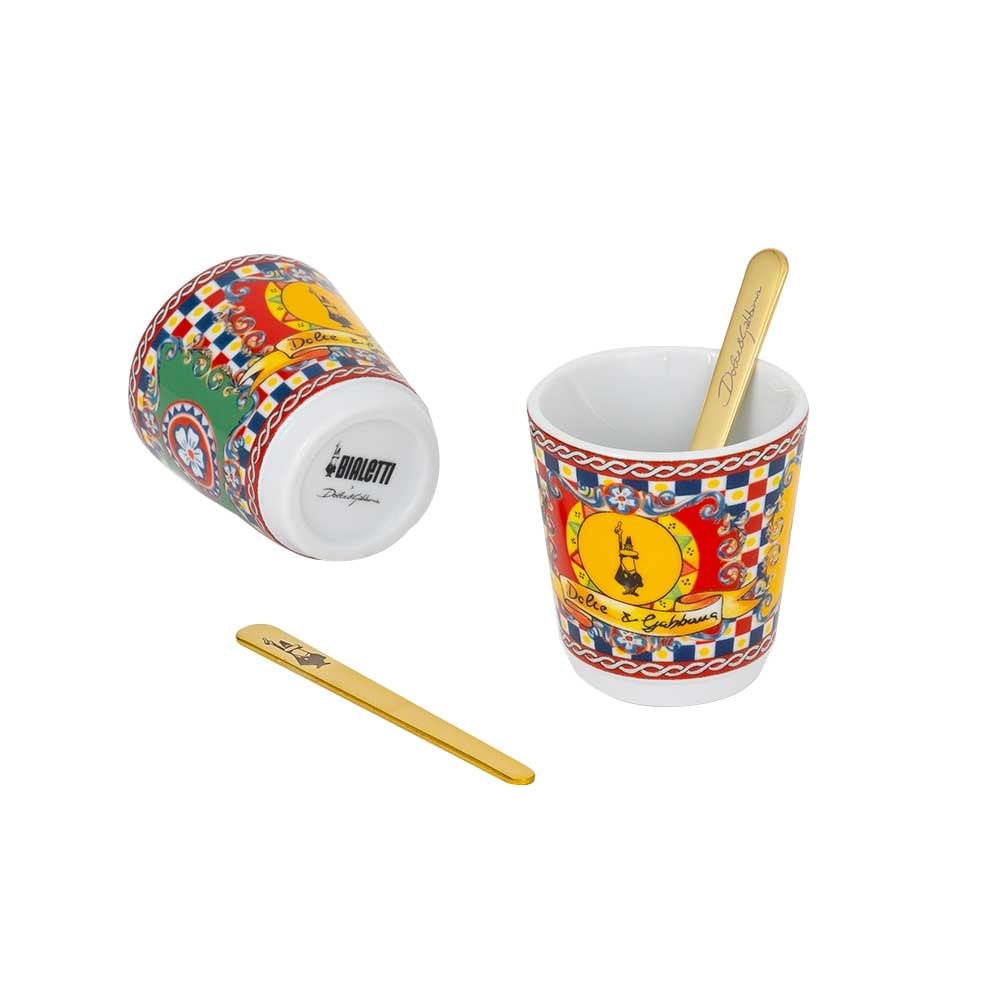 Bialetti Dolce&Gabbana Moka Pot 2 Cup + 2 Fincan + 2 Karıştırıcı Özel SetBialetti