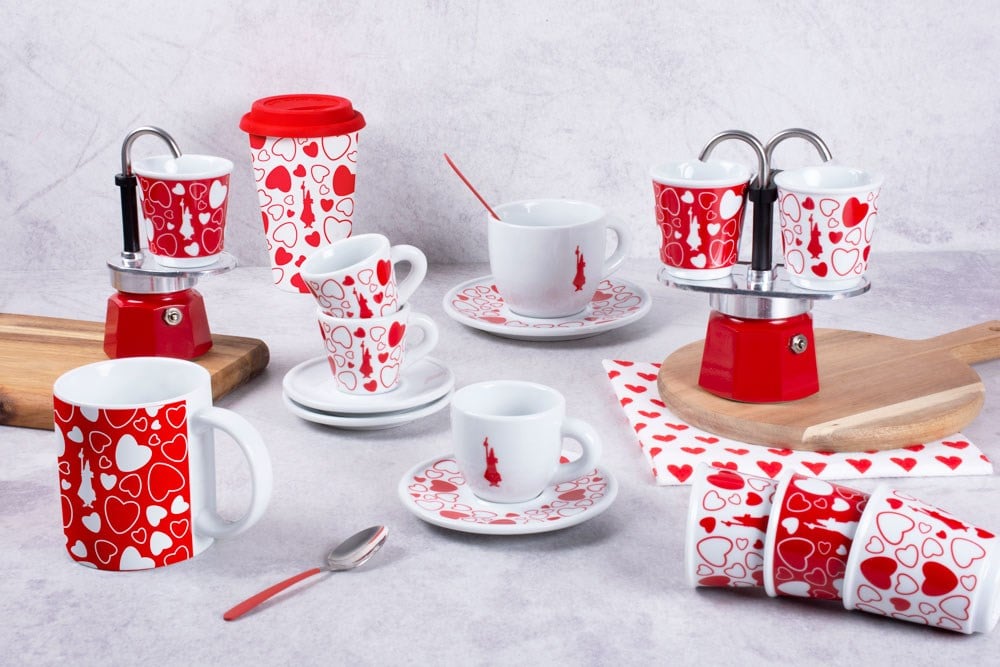Bialetti Espresso Fincanı 90 ml Kalpli KırmızıBialetti