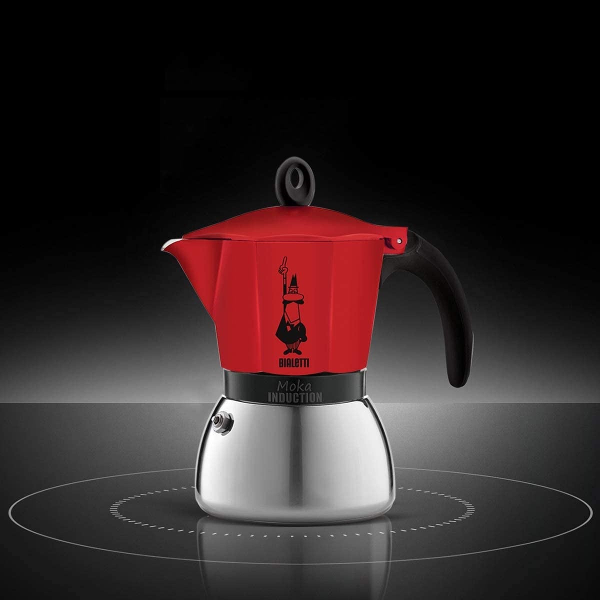 Bialetti Moka Pot İndüksiyon 3 Cup KırmızıBialetti