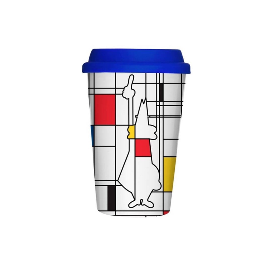 Bialetti Mondrian Silikon Kapaklı Porselen Kupa 300 mlBialetti