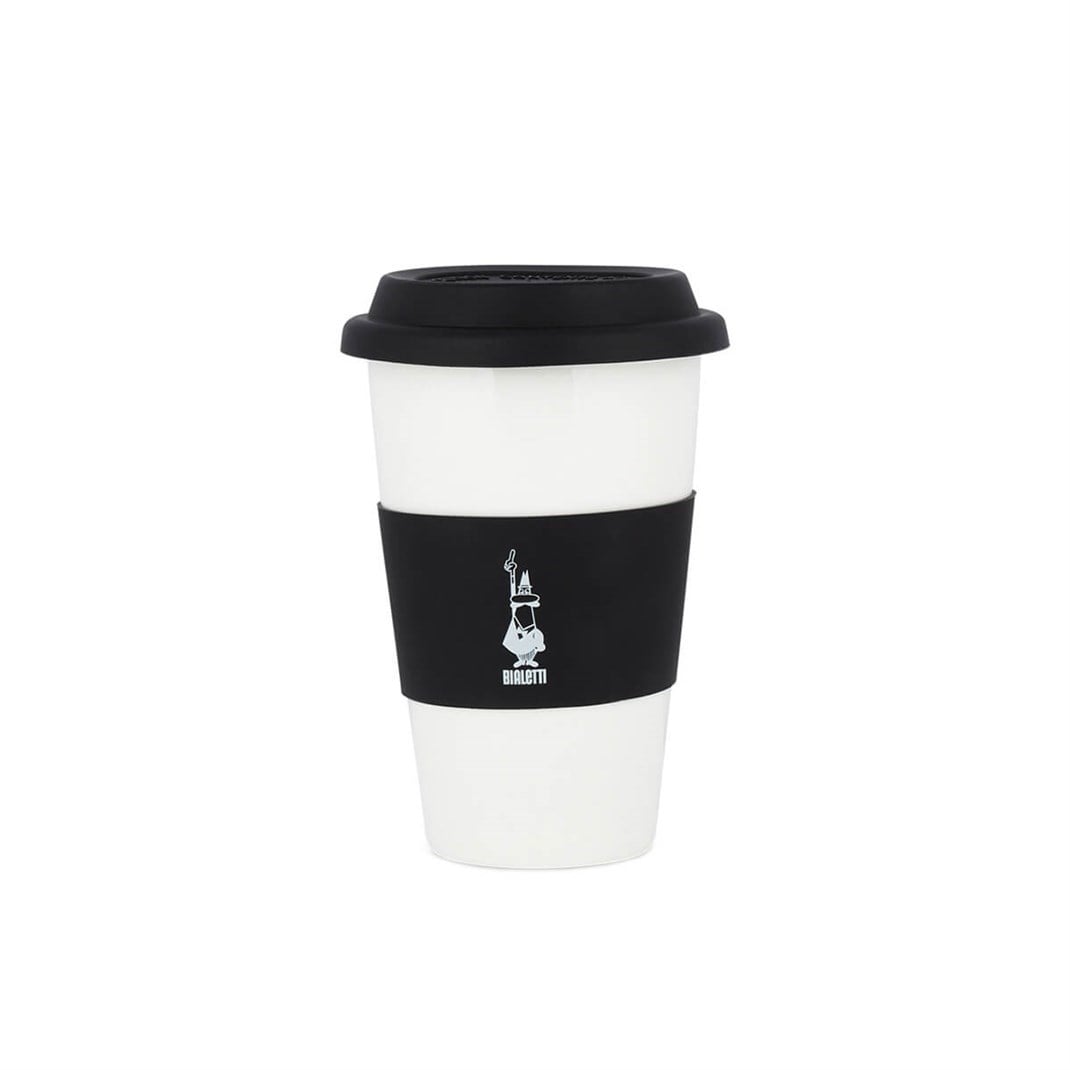 Bialetti Silikon Kapaklı Porselen Kupa 400 ml SiyahBialetti