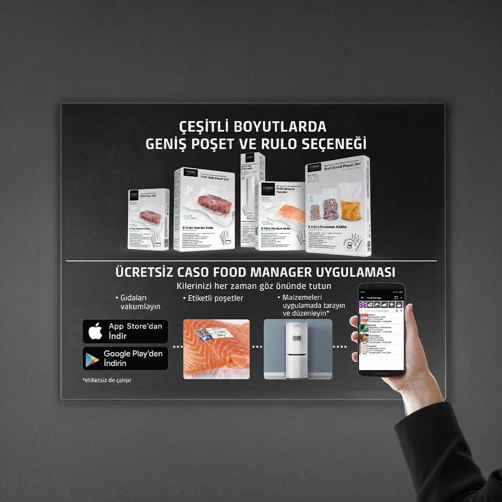 Caso VRH 790 Advanced Pro Vakum Makinesi + 10 Vakum Poşeti ve 2 Vakum RulosuCaso
