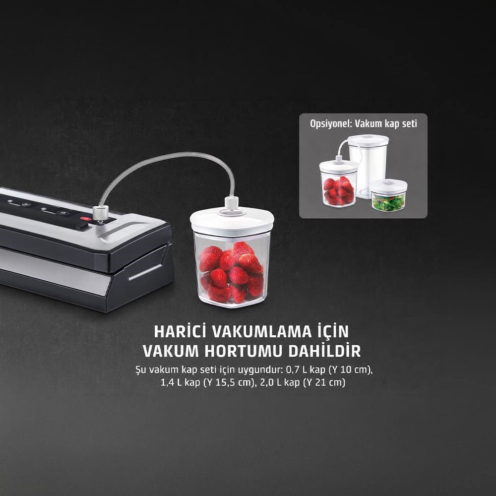 Caso VRH 790 Advanced Pro Vakum Makinesi + 10 Vakum Poşeti ve 2 Vakum RulosuCaso