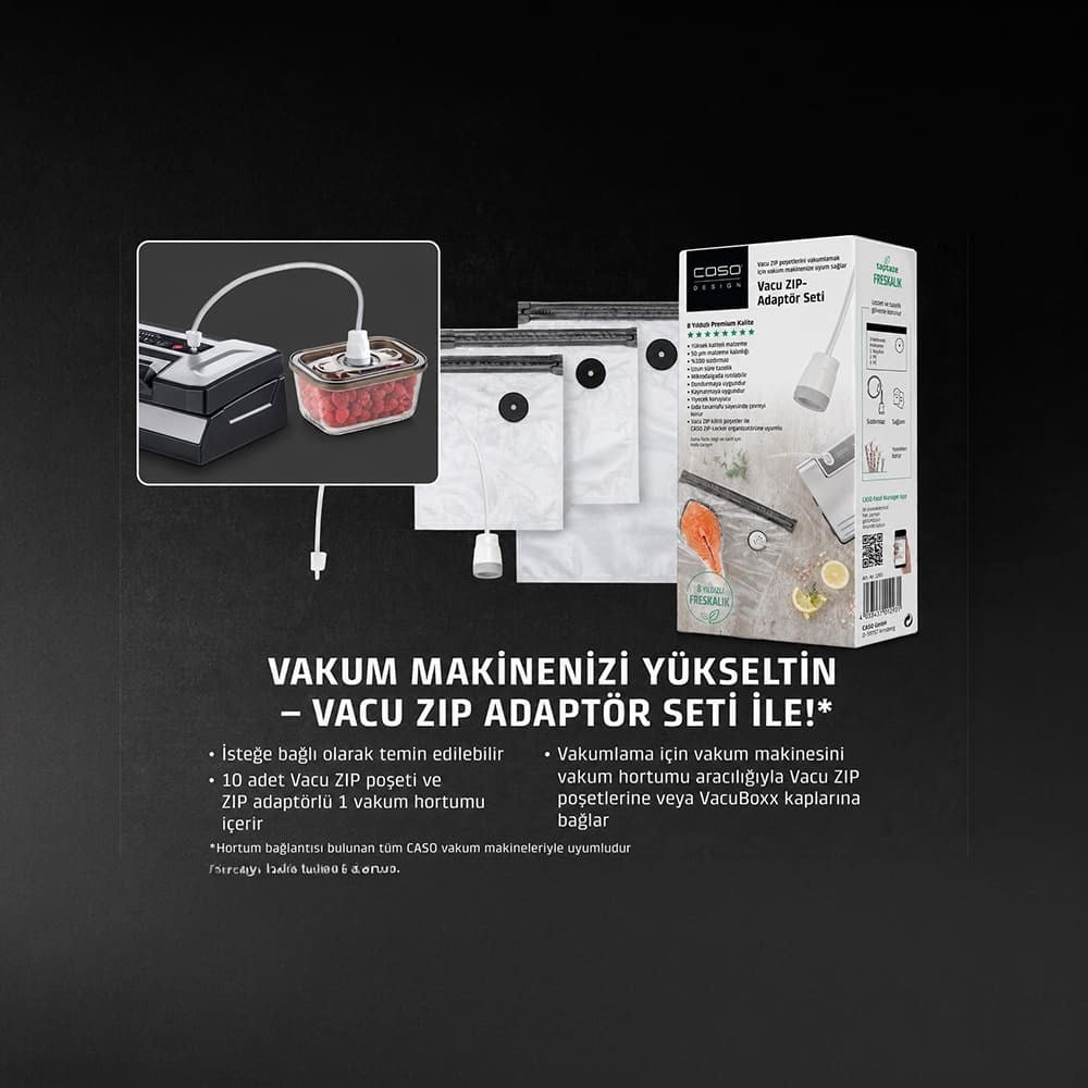 Caso VRH 790 Advanced Pro Vakum Makinesi + 10 Vakum Poşeti ve 2 Vakum RulosuCaso