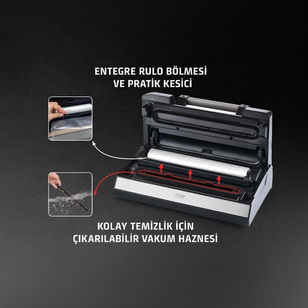Caso VRH 790 Advanced Pro Vakum Makinesi + 10 Vakum Poşeti ve 2 Vakum RulosuCaso