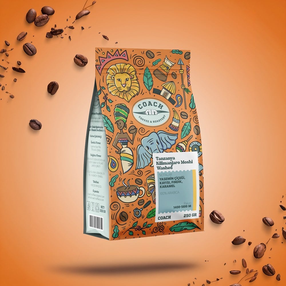 Coach Coffee Tanzanya Kilimanjaro Moshi Dark Yıkanmış Çekirdek Kahve 250 GrCoach Coffee