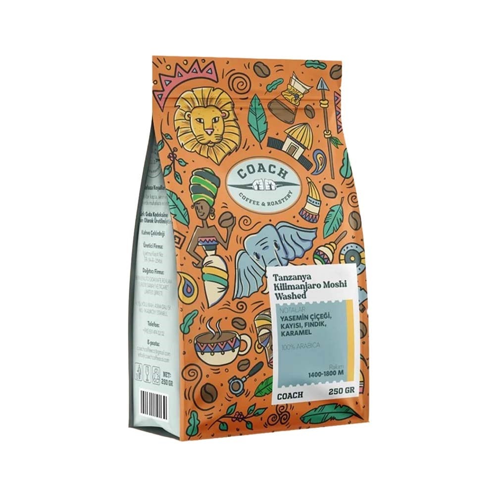 Coach Coffee Tanzanya Kilimanjaro Moshi Dark Yıkanmış Çekirdek Kahve 250 GrCoach Coffee